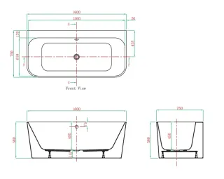 Акриловая ванна VagnerPlast Maggie KRBV165MAG9X-64 160x75см белый